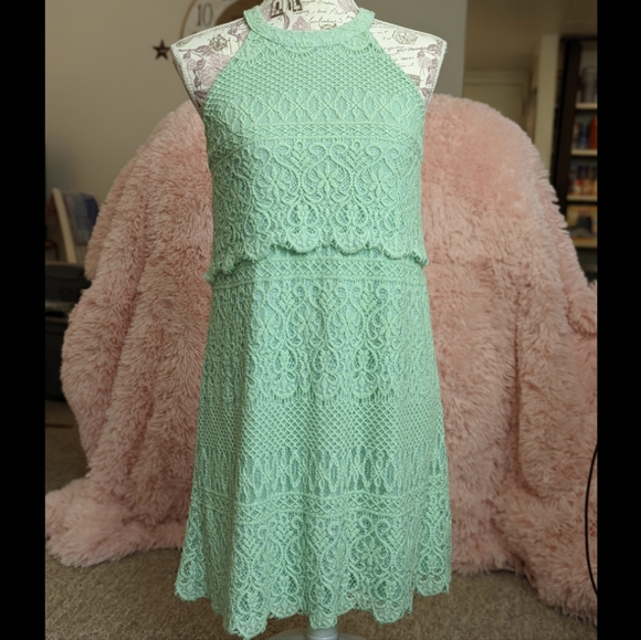 Alya Mint Green Knit Dress - Picture 1 of 8